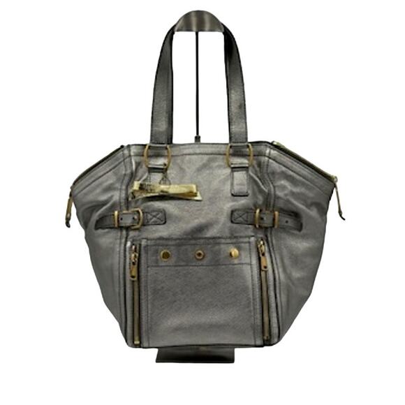 Saint Laurent  Medium Downtown Tote Metallic Silver*GREAT used condition - Picture 1 of 16